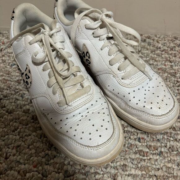 Nike Court Vision Low 11 Sneakers White Desert Sand Leopard Print- Size 7.5 - Picture 5 of 11